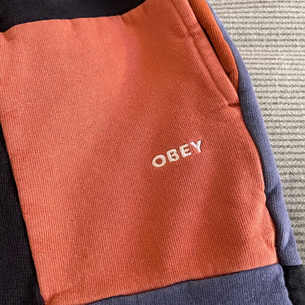 Obey Patchwork Joggers - Black, Rust, Blue - Picture 2 of 4